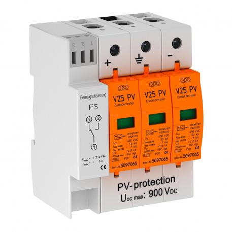 Fotoelektriskais kombinētais novadītājs V25, 900 V, DC ar tālvadības signalizāciju 3 | IP20